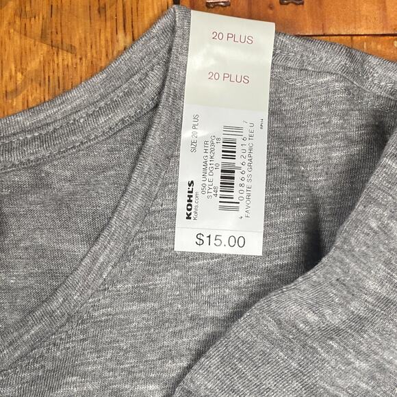 NWT 2 Piece So Favorite Graphic Kids Tee Shirt Girls Size XXL 20 plus Curved Hem - Picture 4 of 5